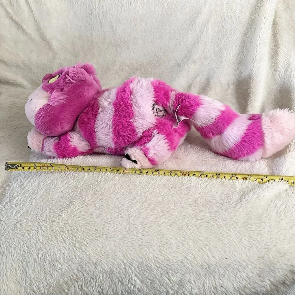 Disney Store Cheshire Cat Plush Alice Wonderland Stuffed Animal Laying Stamped